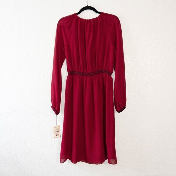 NWT Altuzarra x Target‎ Red Embroidered Georgette Sequin Tassel Peasant Dress 8 - Picture 9 of 9